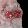 Boucles d'oreilles en argent et cuir rose