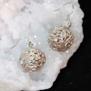 Boucles d'oreilles sphère avec zircon