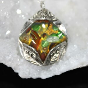 Magnifique pendentif en argent et murano réversible