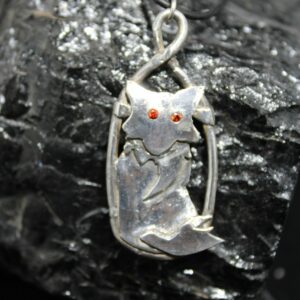 Pendentif renard yeux en zircon