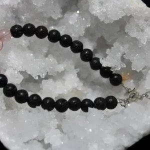 Bracelet Lave et Quartz rose