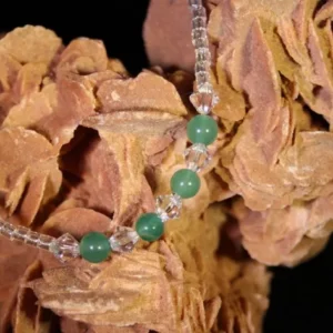 Bracelet Rocaille en verres toupie en cristal d'Autriche Jaspe verte