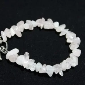 Bracelet quartz blanc avec fermoir cœur