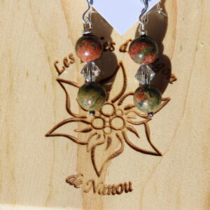 Boucle d'oreille en unakite