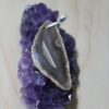 Pendentif tranche d' agate en forme de corse pour certaine et de belle couleur  attache en argent – Image 6
