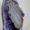 Pendentif tranche d' agate en forme de corse pour certaine et de belle couleur  attache en argent