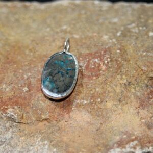 Pendentif rare pyrite et turquoise