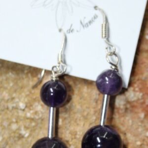 Boucles d'oreilles perles en améthyste