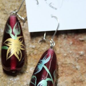 Boucles d'oreilles cristal d 'Autriche peint a la mains