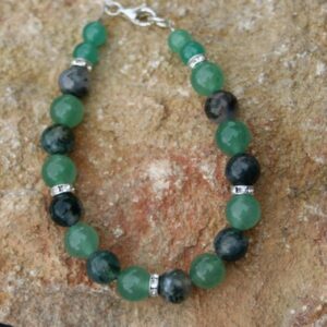 Bracelet en agate mousse et aventurine