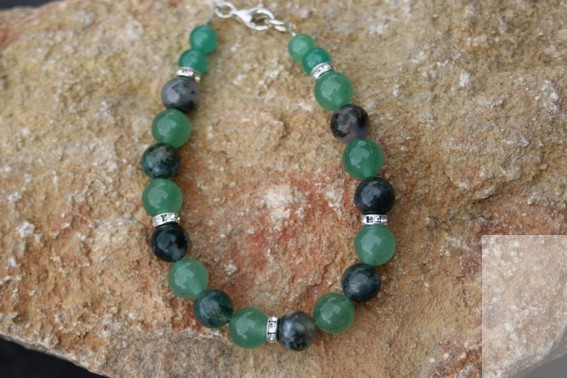 Bracelet en agate mousse et aventurine
