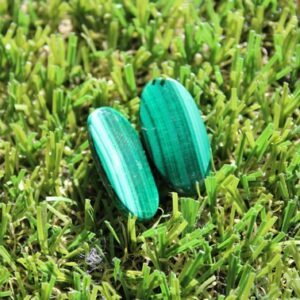 Pendentif Malachite non pendante monté sur attache en argent